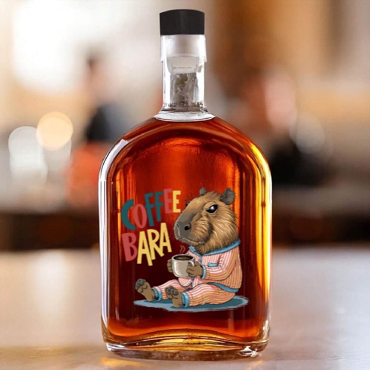 Coffeebara Capybara Coffedrinker Whiskey Bottles