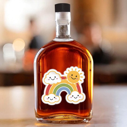 Rainbow Bright Whiskey Bottles