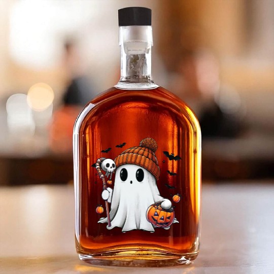 Bruh Ghost Halloween Whiskey Bottles
