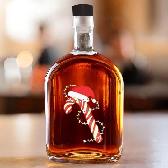 Christmas Candy Cane Santa Xmas Kids Toddler Youth Whiskey Bottles