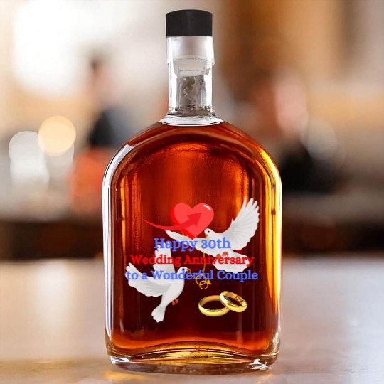 Happy wedding Aniiversary 30th Whiskey Bottles