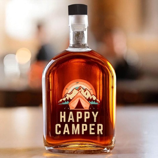 Happy Camper - Camping Lover Whiskey Bottles