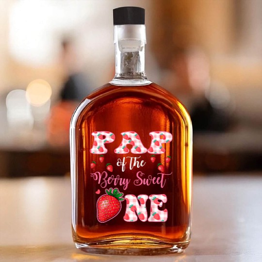 Pap Of The Berry Sweet One Strawberry First Birthd Whiskey Bottles