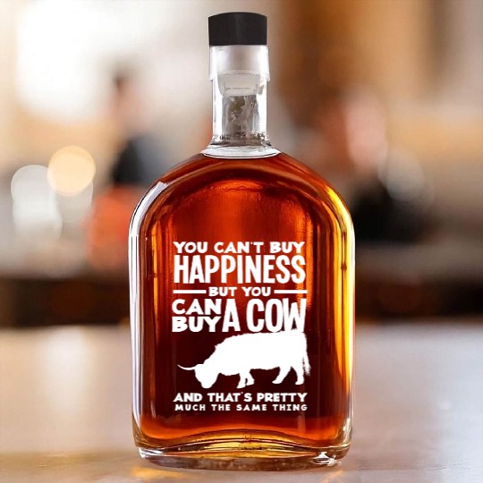 You Can't Buy Happiness But A Highland Cow Whiskey Bottles