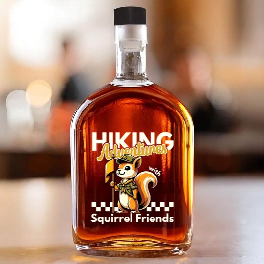 Hiking Adventures with Squirrel Friends Funny Team Whiskey Bottles