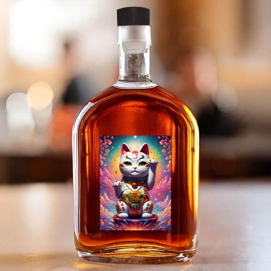 Maneki neko lucky cat Whiskey Bottles