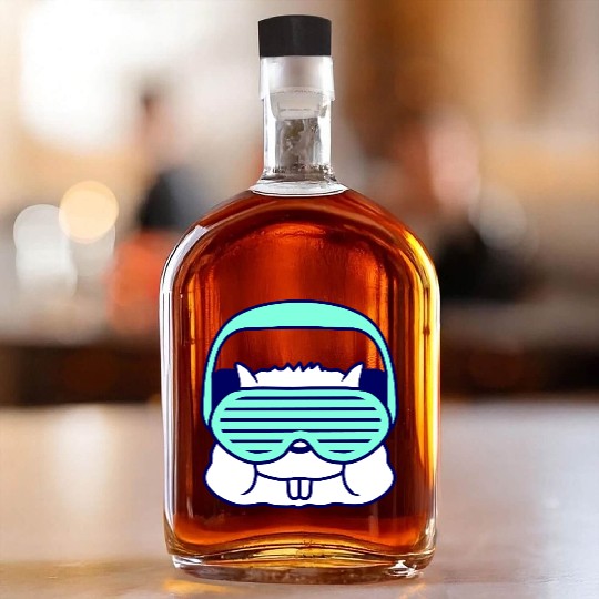 Cute DJ Hamster Party Animal Guinea Pig Pet Face Whiskey Bottles