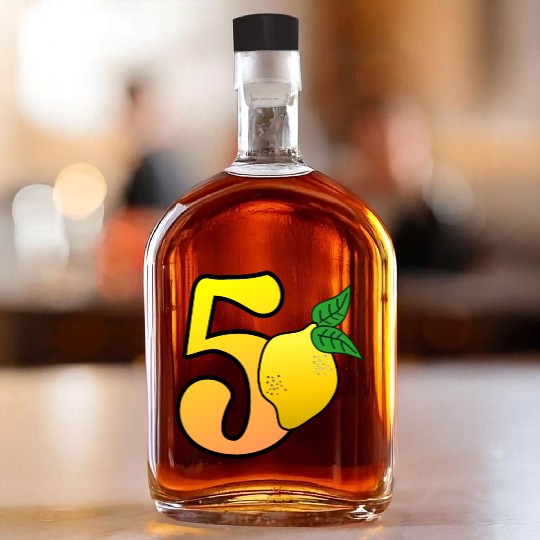 Number 50th Birthday Lemon Whiskey Bottles