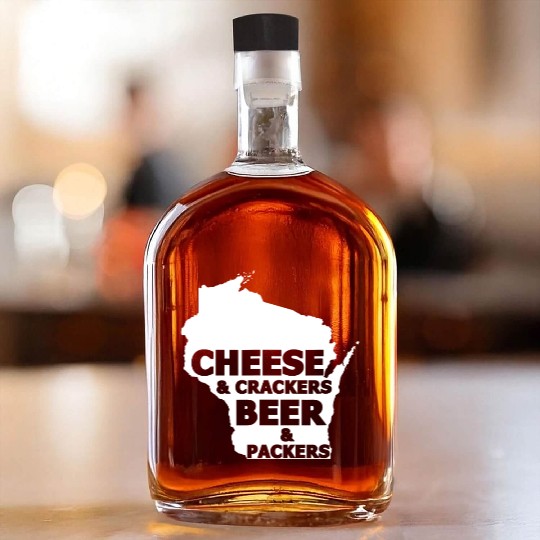 Cheese And Crackers Beer And Packers - Funny Whiskey Bottles