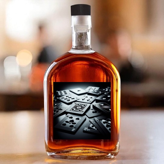Black Poker Cards Whiskey Bottles