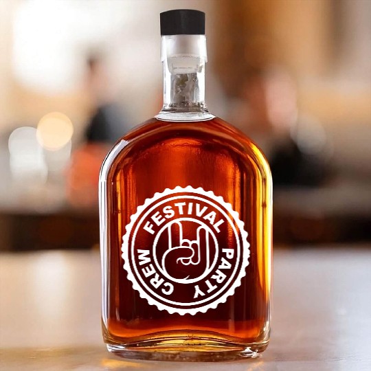 Festival party crew round stamp metal hand gesture Whiskey Bottles