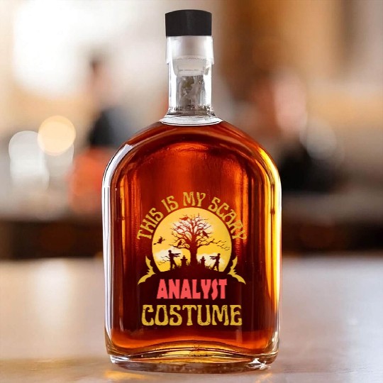 Funny and scary ANALYST costume for Halloween Whiskey Bottles