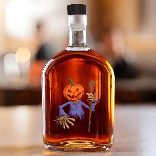 Spooky Halloween Scarecrow Whiskey Bottles