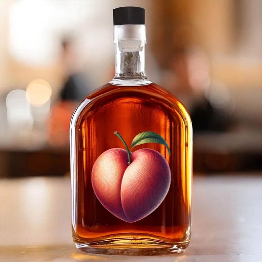 Peach in heart shape: beauty of fruit Whiskey Bottles
