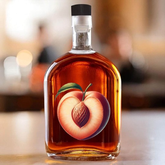 Peach in heart shape: beauty of fruit Whiskey Bottles