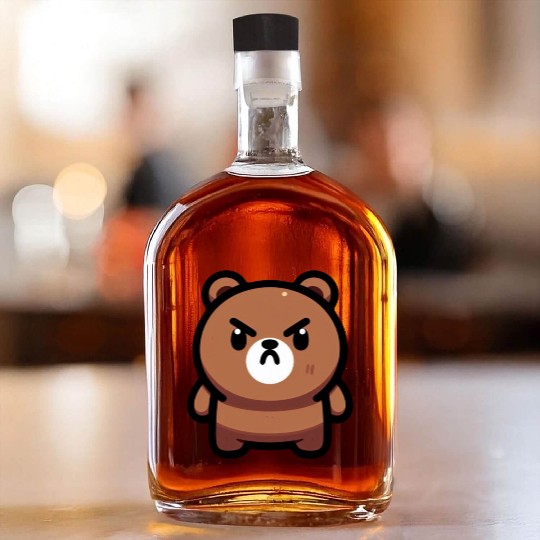 Fierce Brown Bear Art Whiskey Bottles