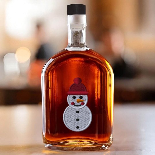 Snowman embroidered Whiskey Bottles