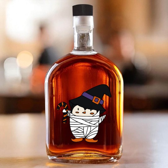 Halloween Penguin, funny penguin Whiskey Bottles