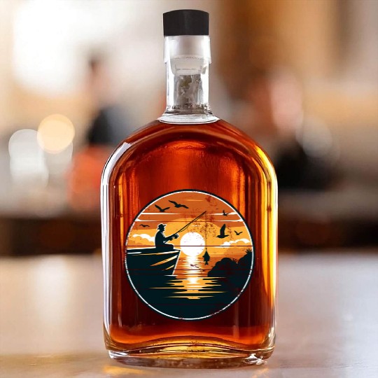 Angler Fishing Fish Whiskey Bottles