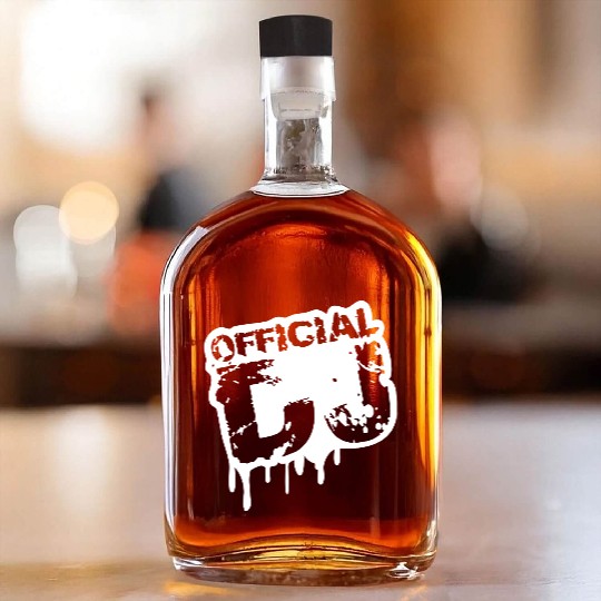 Official DJ Graffiti Spray Drops Music Party Text Whiskey Bottles