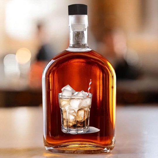 Iced Coffee Cocktail Whiskey Bottles