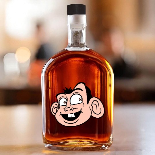 Monkey Face Sweet Cute Little Head Laughs Happy Whiskey Bottles