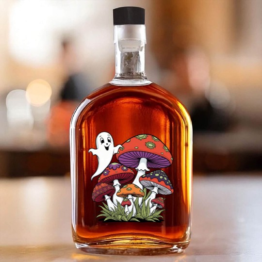Whiskey Bottles mushrooms halloween