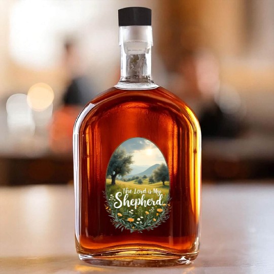 The Lord Is My Shepherd Peaceful Christian Artwork Whiskey Bottles