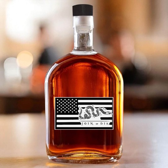 Join Or Die Flag 1776 LIKE US ON FACEBOOK # Whiskey Bottles