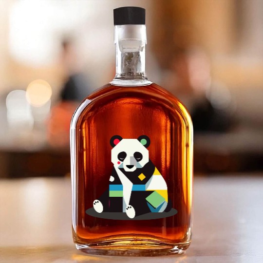 Geometric Panda - Minimalistic and Cute Whiskey Bottles