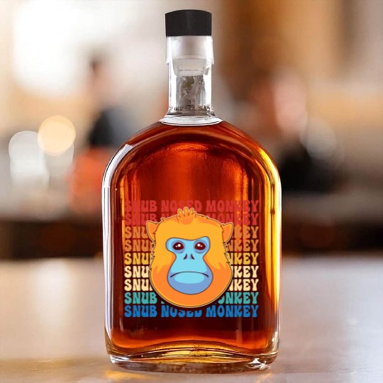 Retro Golden Snub Nosed Monkey Cute Monkey Face Whiskey Bottles