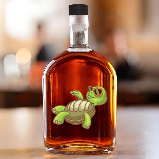Sea Turtle Ocean Beach Relaxing Turtle Whiskey Bottles