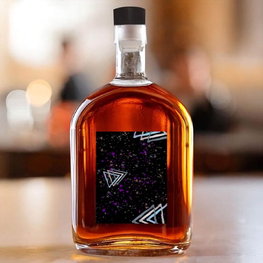 Abstract Purple Triangles Whiskey Bottles