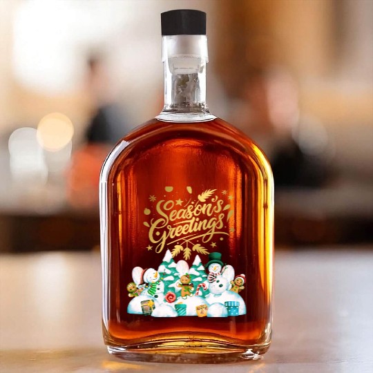 Seasons greetings with friends Whiskey Bottles