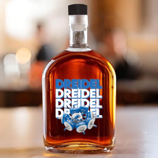 Spinning Dreidels Hanukkah Fun Whiskey Bottles