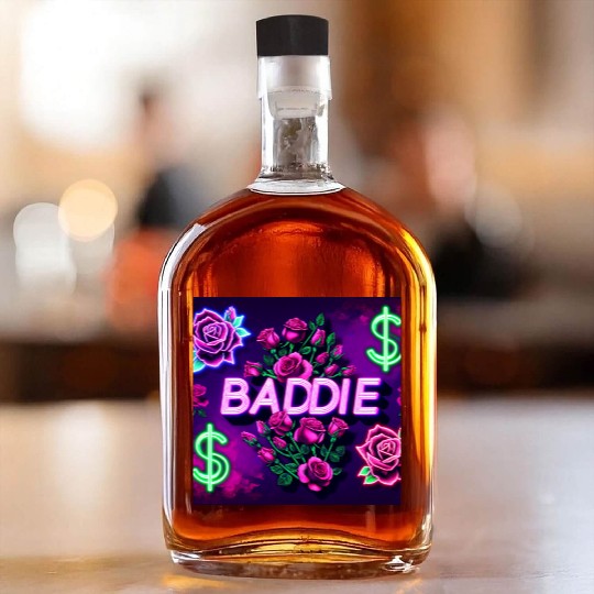 BADDIE in Neon Pink Whiskey Bottles