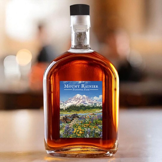 Mount Rainier Paradise Meadows Whiskey Bottles