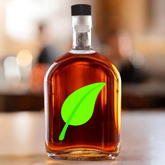 Green Beautiful Leaf Eco Spring Summer Cool Nature Whiskey Bottles