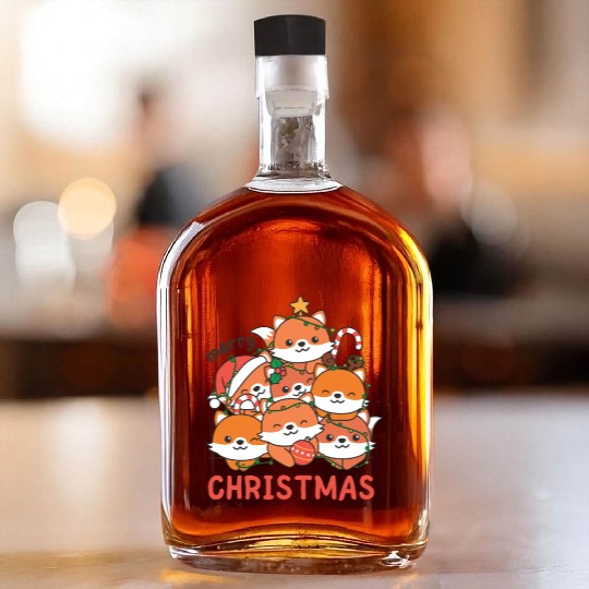 Fox Christmas Tree Merry Christmas Whiskey Bottles