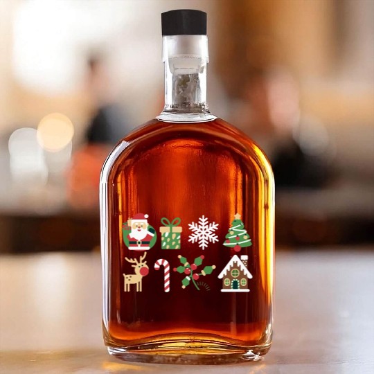 Christmas Icons Santa Tree Reindeer Festive Family Whiskey Bottles