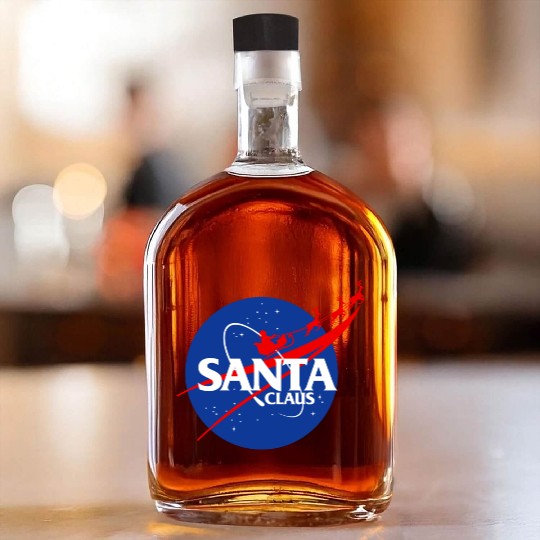 Santa claus funny parody nasa Whiskey Bottles