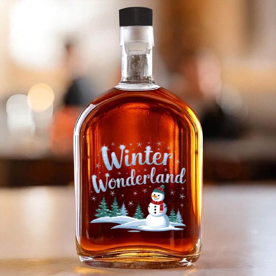 christmas snowman winter wonderland Whiskey Bottles