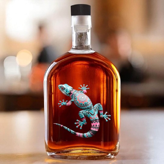 Cute Chameleon for Lizard Pet Lover Whiskey Bottles