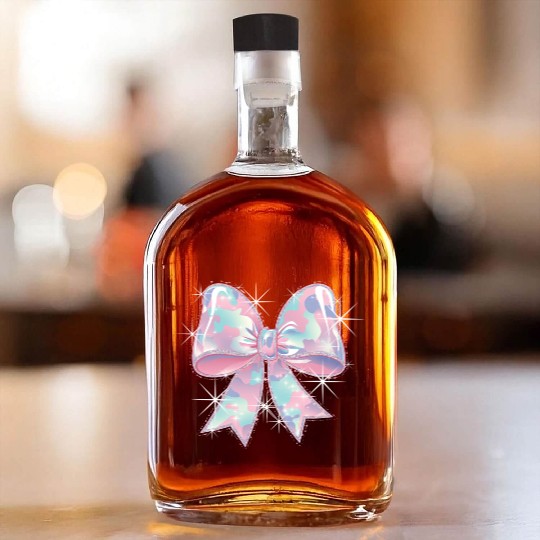 Christmas Coquette Bow, Merry Christmas Whiskey Bottles