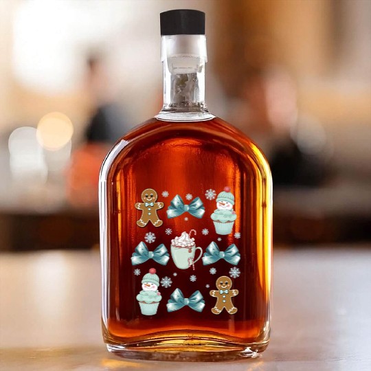Merry Christmas, Christmas Coquette Bow Whiskey Bottles