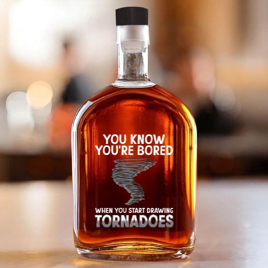 Funny science humor nerd geek tornado Whiskey Bottles
