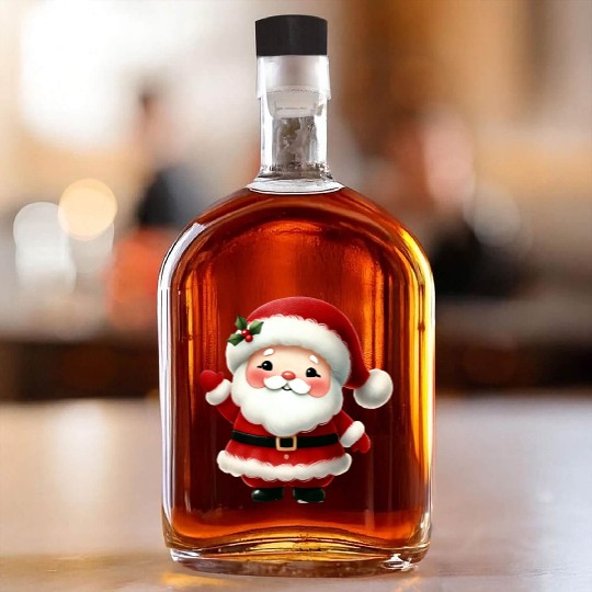 Santa Christmas, Christmas Retro Whiskey Bottles