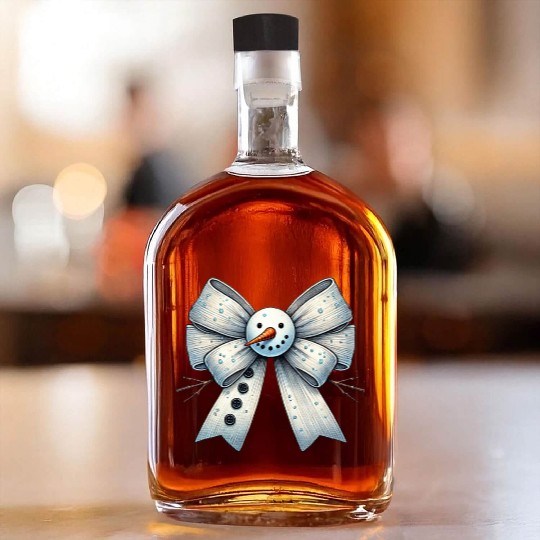 Snowman Coquette Bow, Merry Christmas Whiskey Bottles