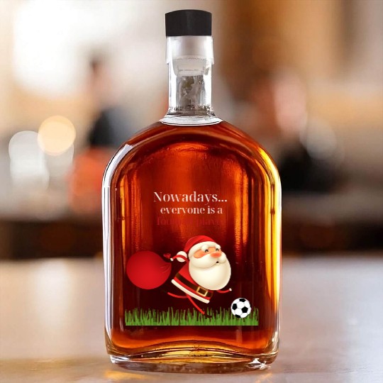 Christmas Santa Football Player Whiskey Bottles