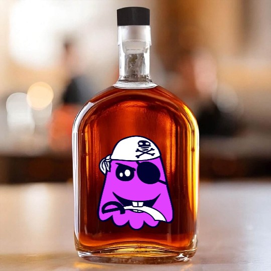 Funny Pirate Ghost Evil Cool Halloween Eye Patch Whiskey Bottles